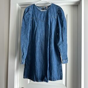 Free People Blue Denim Dress with Zipper